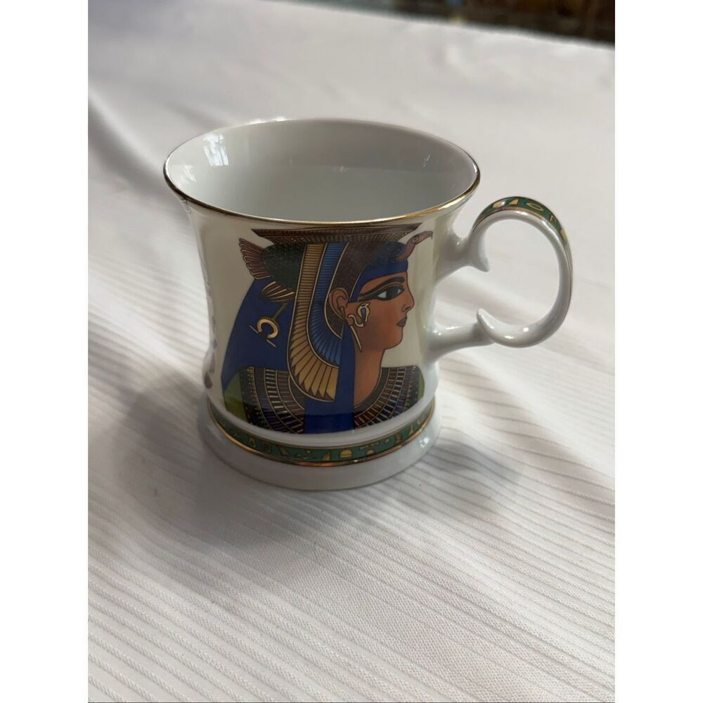 Fathi Mahmoud Egyptian Pharoah Mug King Tut Porcelain Made in Egypt Cup